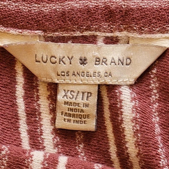 LUCKY BRAND oversized maroon square neck wide strap striped tank - Picture 2 of 10